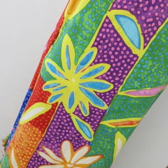 JAMS WORLD Floral Print VINTAGE Dress Sz M Artsy Tropical 90s Made in Hawaii USA - Picture 3 of 15